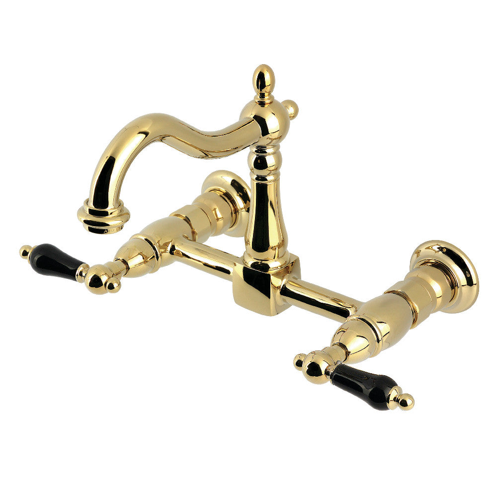 Duchess Wall Mount Kitchen Faucet in Polished Brass