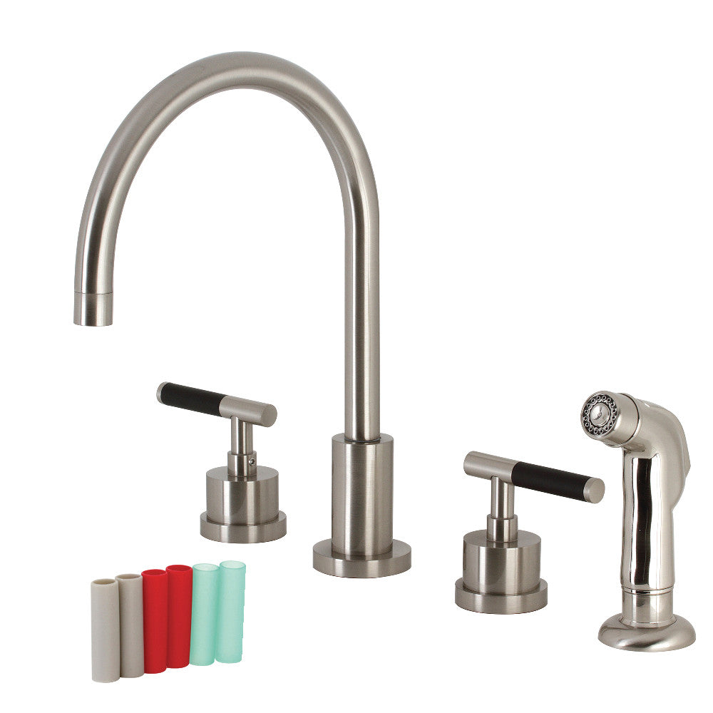 Kaiser Widespread Kitchen Faucet in Brushed Nickel