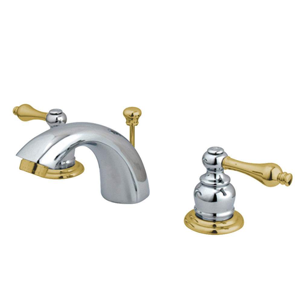 Victorian Mini-Widespread Bathroom Faucet in Polished Chrome/Polished Brass