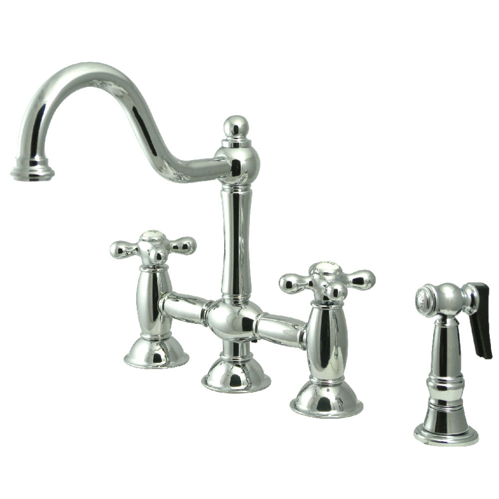 Restoration Bridge Kitchen Faucet in Polished Chrome