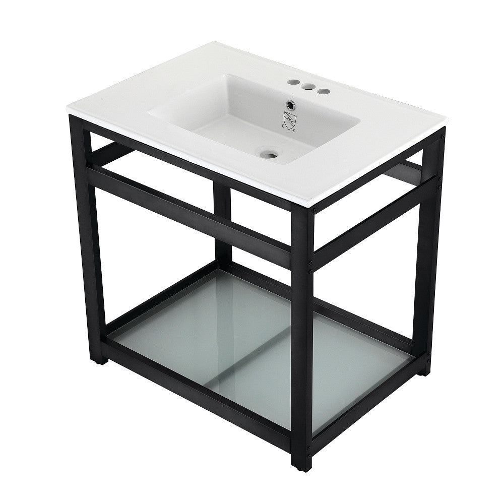 Quadras 31.13 Inch Console Sink in White