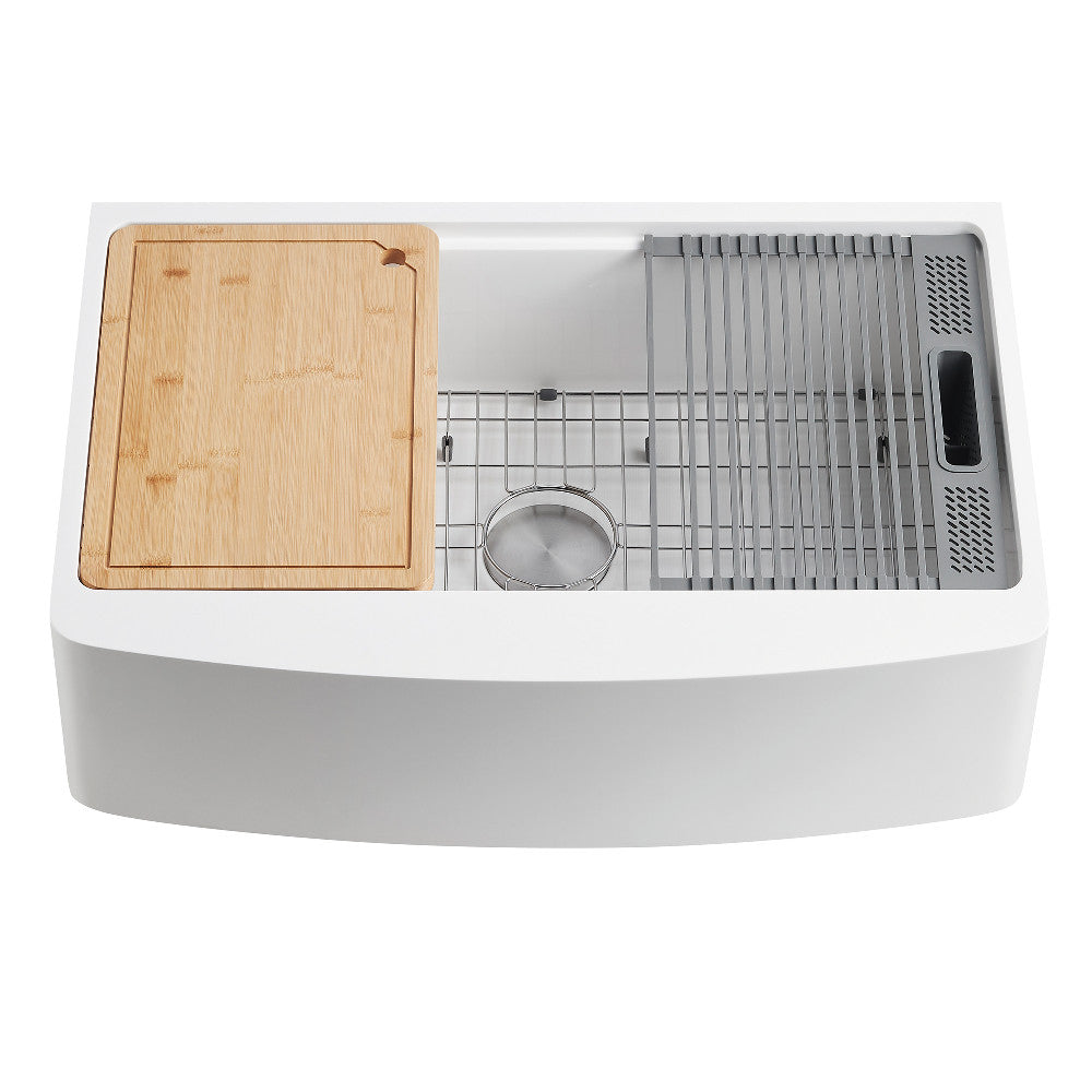 Miranda 33 Inch Farmhouse Kitchen Sink in White