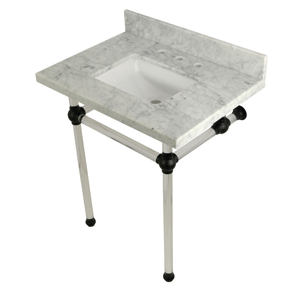 Templeton 30 Inch Console Sink in Carrara Marble