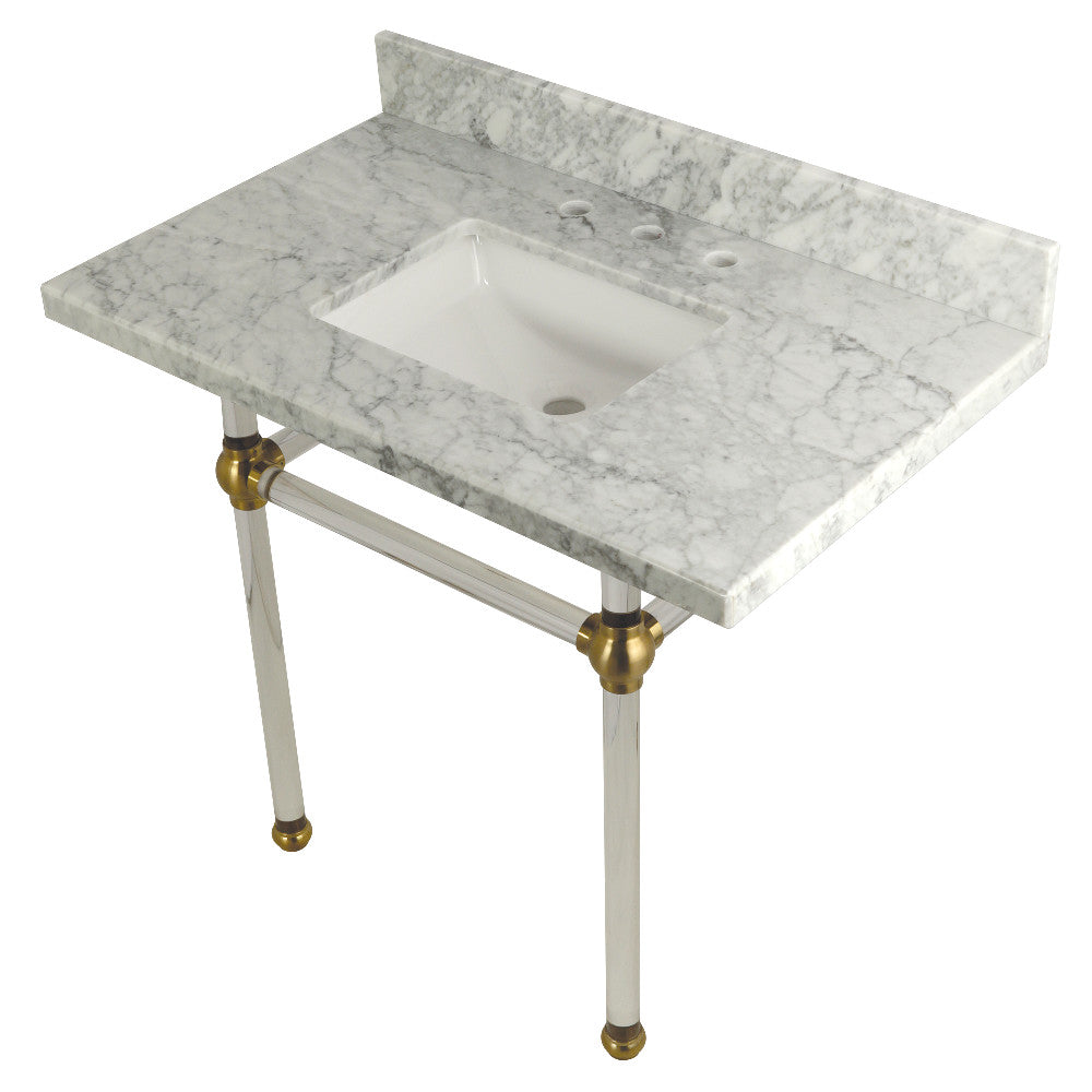 Templeton 36 Inch Console Sink in Carrara Marble