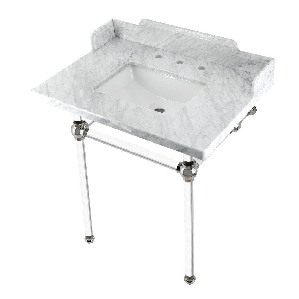 Pemberton 30 Inch Console Sink in Carrara Marble