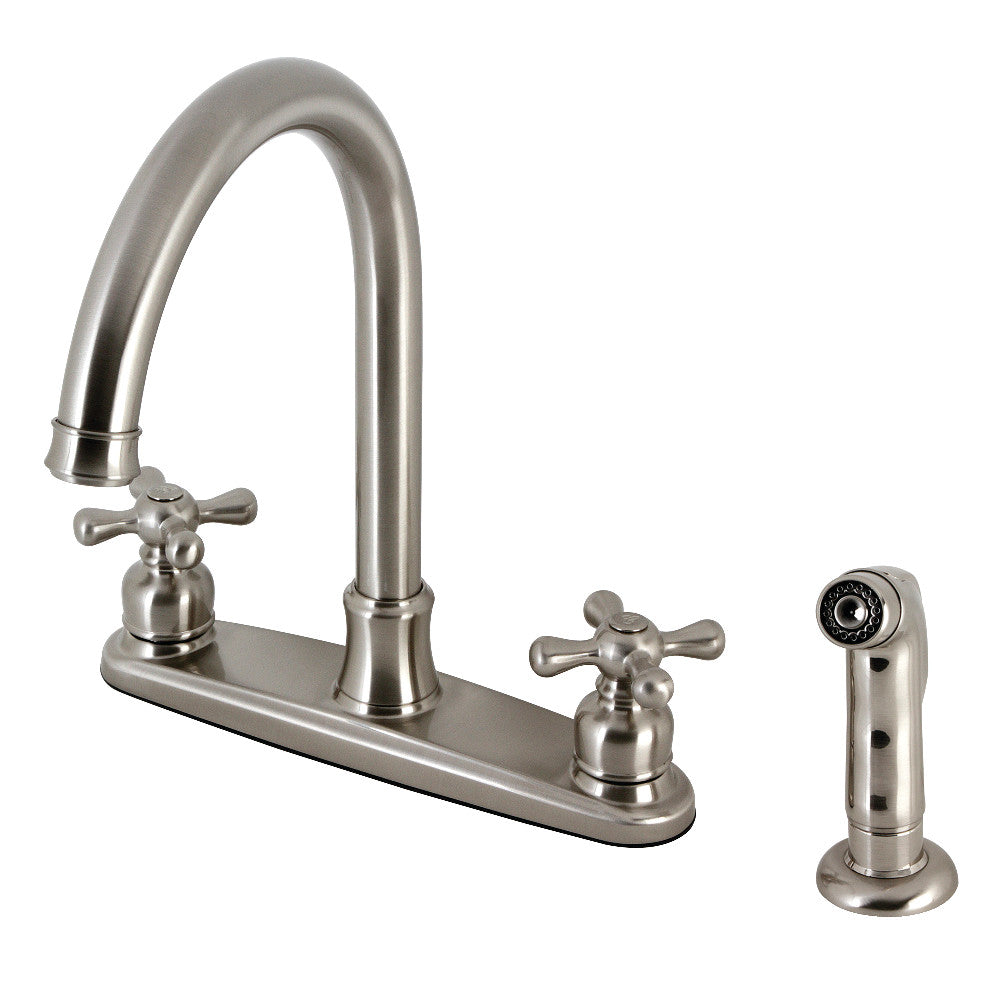 Victorian Centerset Kitchen Faucet in Brushed Nickel