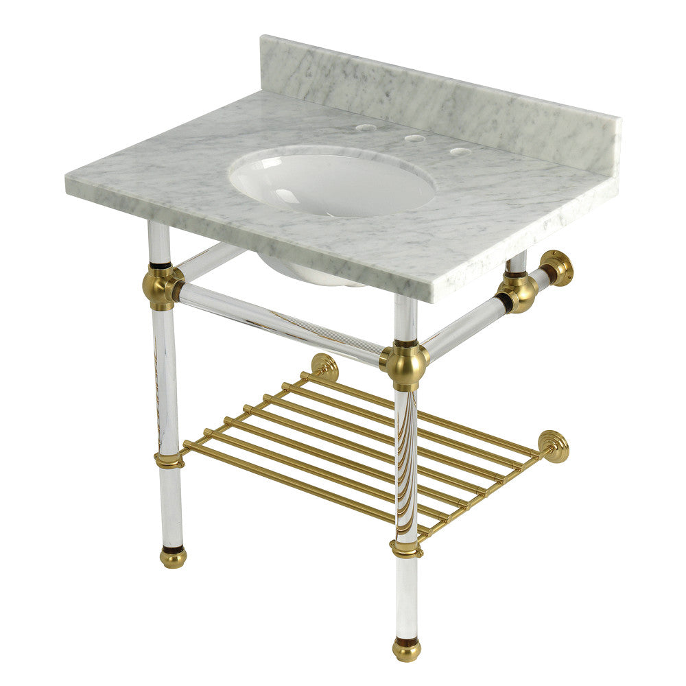 Templeton 30 Inch Console Sink in Carrara Marble