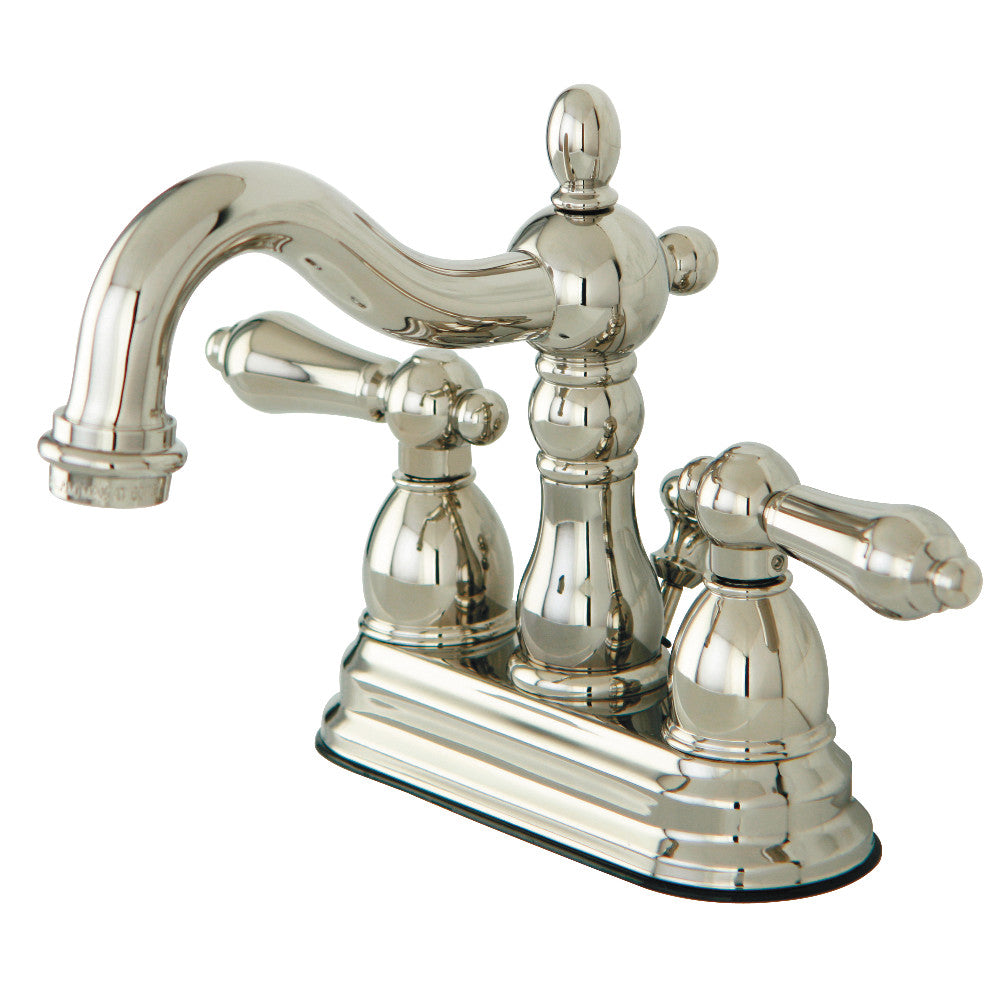 Heritage 4 Inch Centerset Bathroom Faucet in Polished Nickel