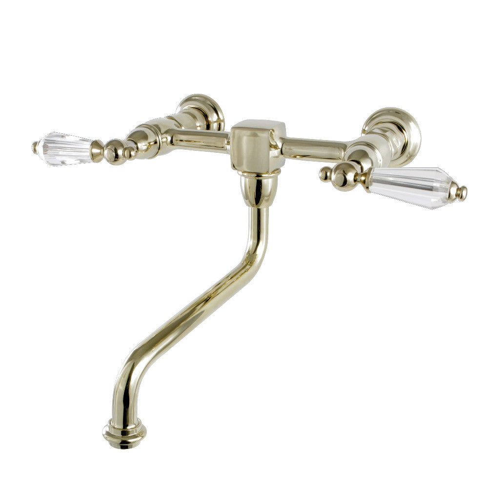 Wilshire Wall-Mount Bathroom Faucet in Polished Brass
