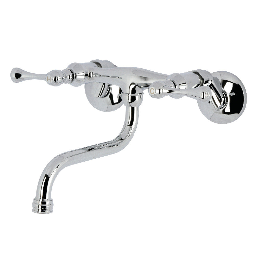 Kingston Wall-Mount Bathroom Faucet in Polished Chrome