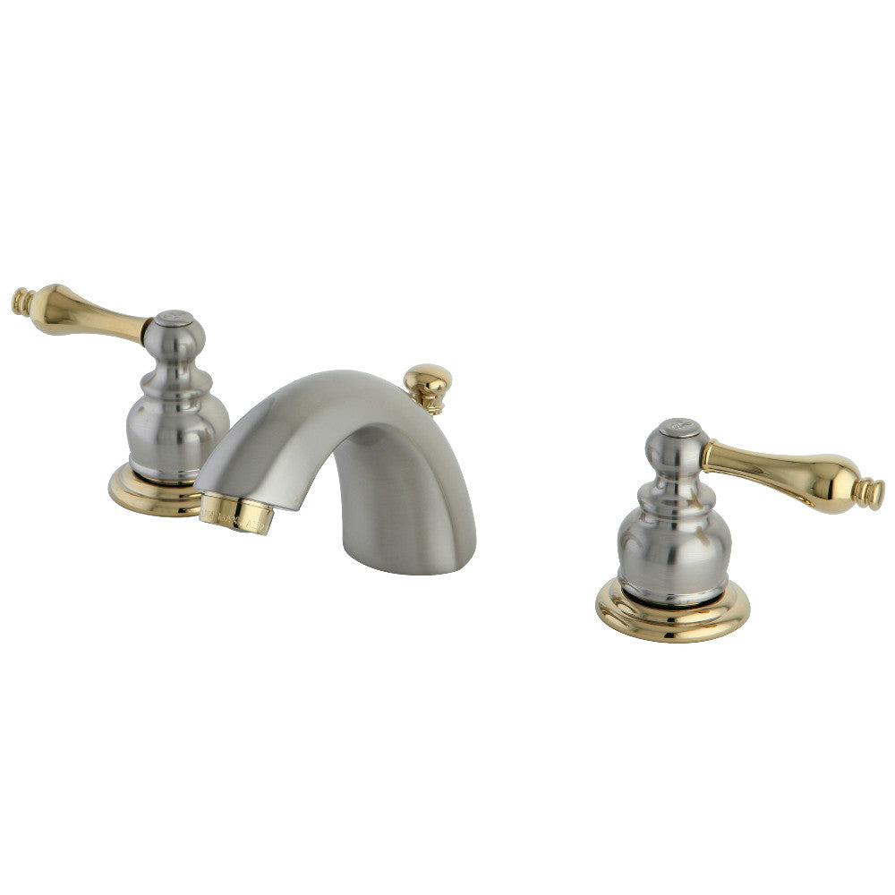 Victorian Mini-Widespread Bathroom Faucet in Brushed Nickel/Polished Brass
