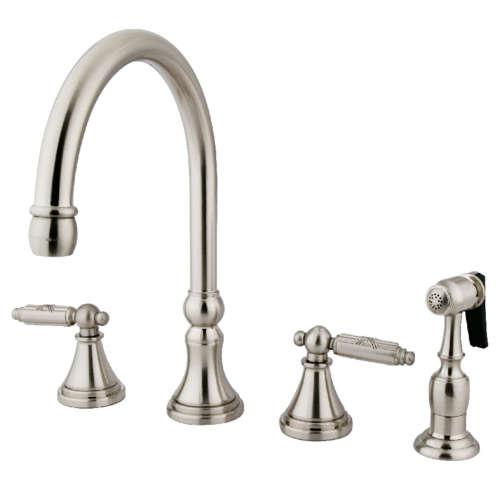 Georgian Widespread Kitchen Faucet in Brushed Nickel