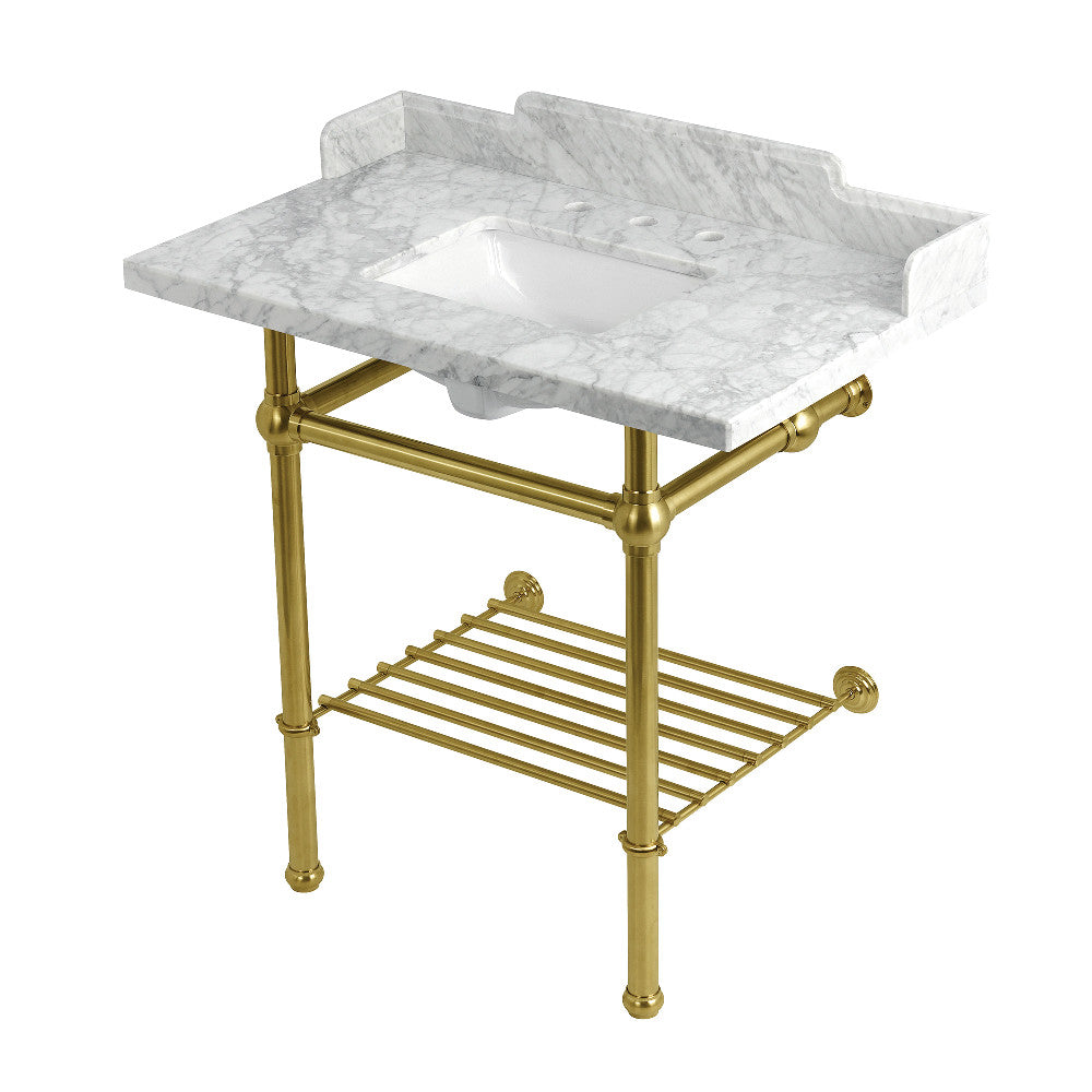 Pemberton 36 Inch Console Sink in Carrara Marble