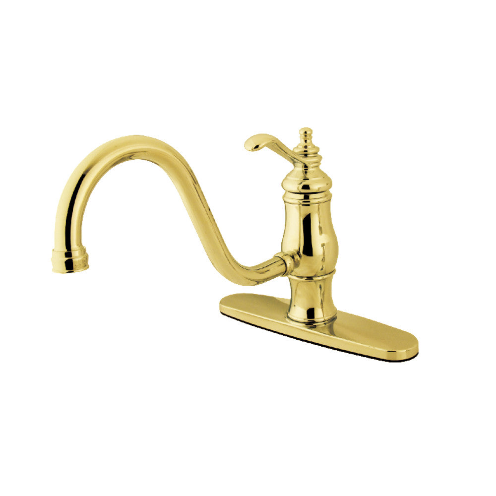 Heritage One Handle Kitchen Faucet in Polished Brass