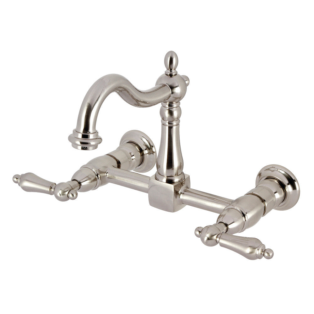 Heritage Wall Mount Kitchen Faucet in Brushed Nickel