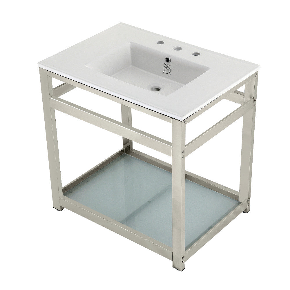 Quadras 31.13 Inch Console Sink in White