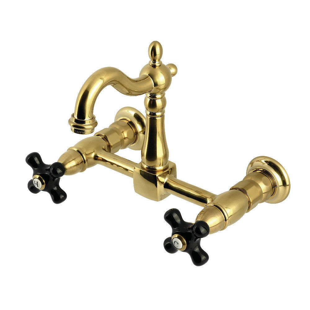 Duchess Wall Mount Kitchen Faucet in Brushed Brass