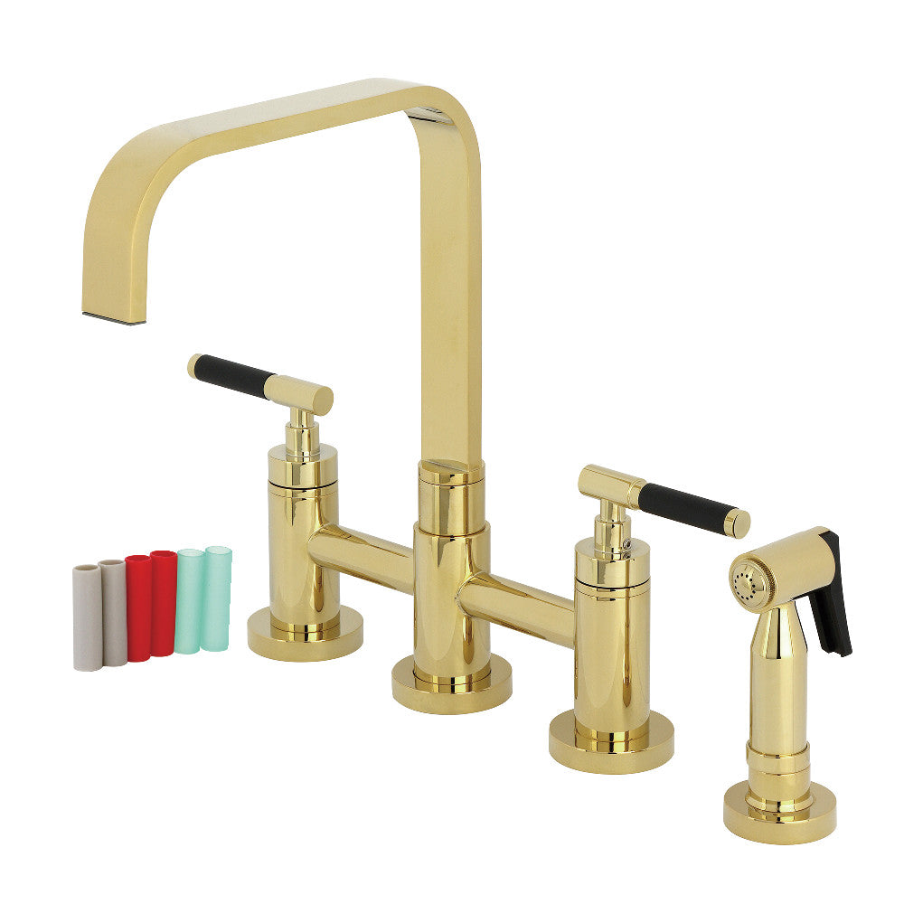 Kaiser Bridge Kitchen Faucet in Polished Brass