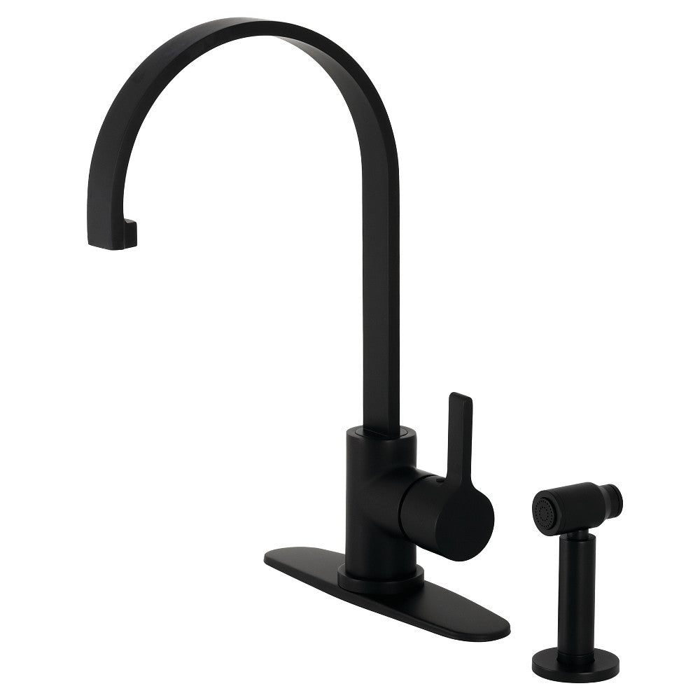 Continental One Handle Kitchen Faucet in Matte Black