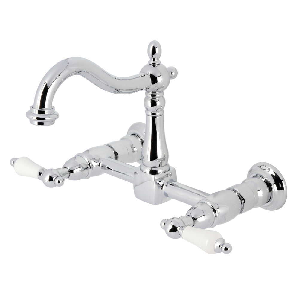 Heritage Wall Mount Kitchen Faucet in Polished Chrome