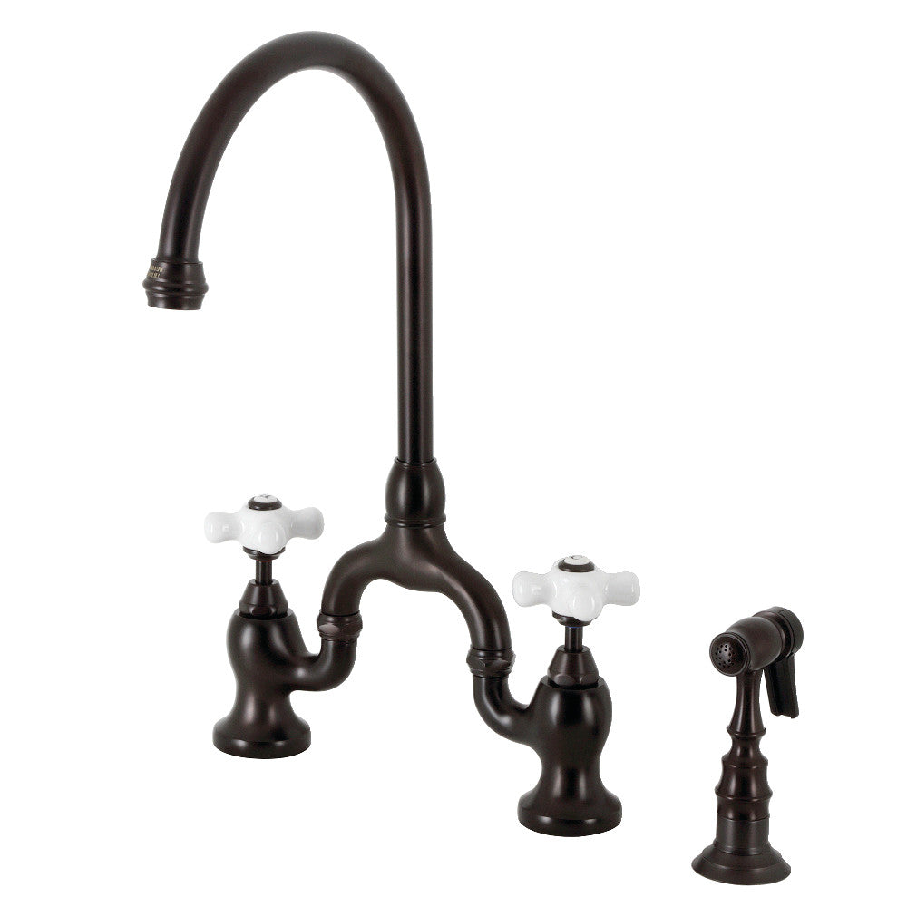 English Country Bridge Kitchen Faucet in Oil Rubbed Bronze