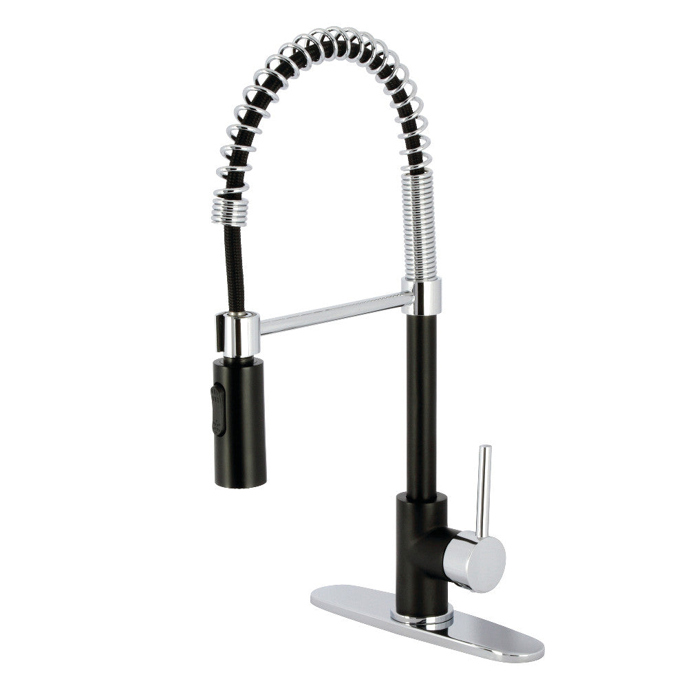 Concord Pre-Rinse Kitchen Faucet in Matte Black/Polished Chrome