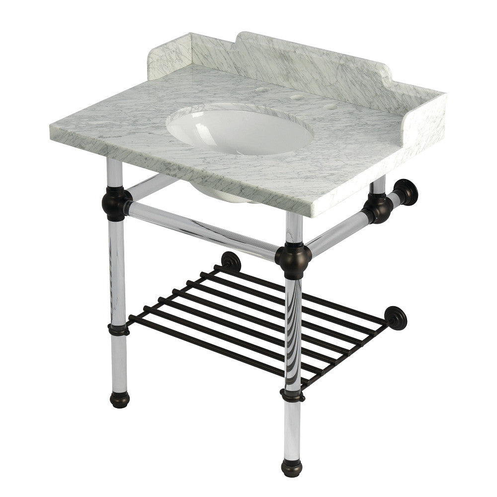 Pemberton 30 Inch Console Sink in Carrara Marble