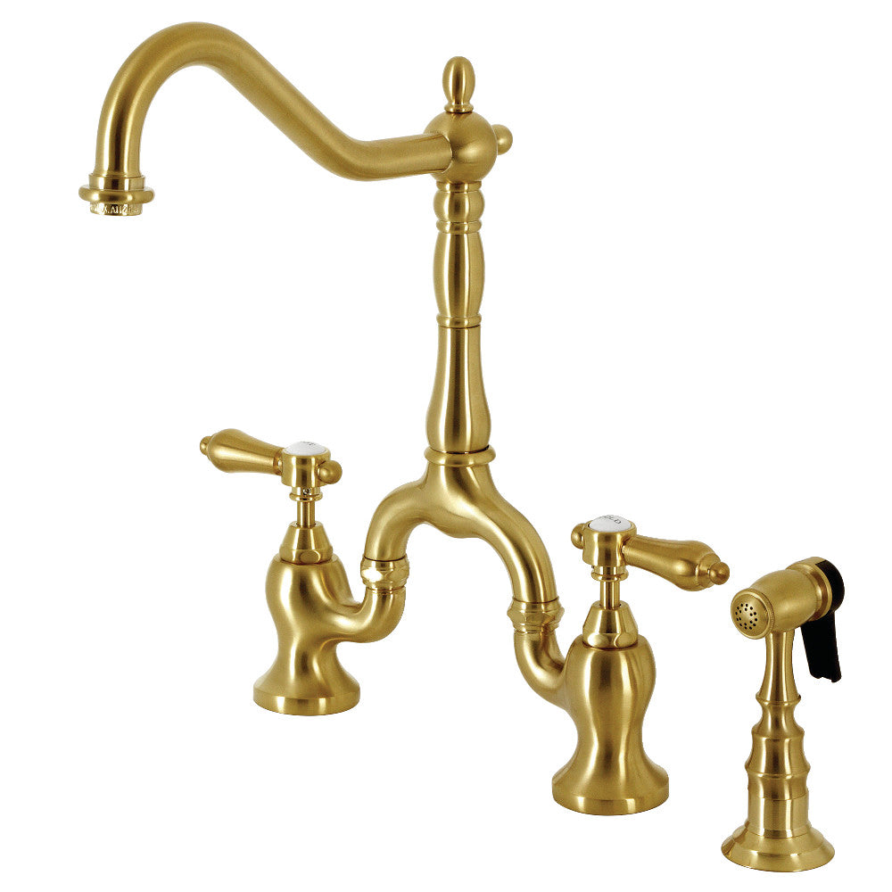 Heirloom Bridge Kitchen Faucet in Brushed Brass