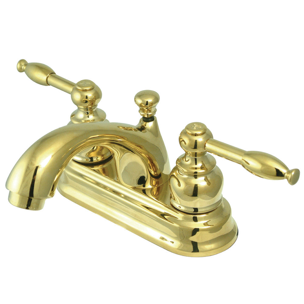 Knight 4 Inch Centerset Bathroom Faucet in Polished Brass