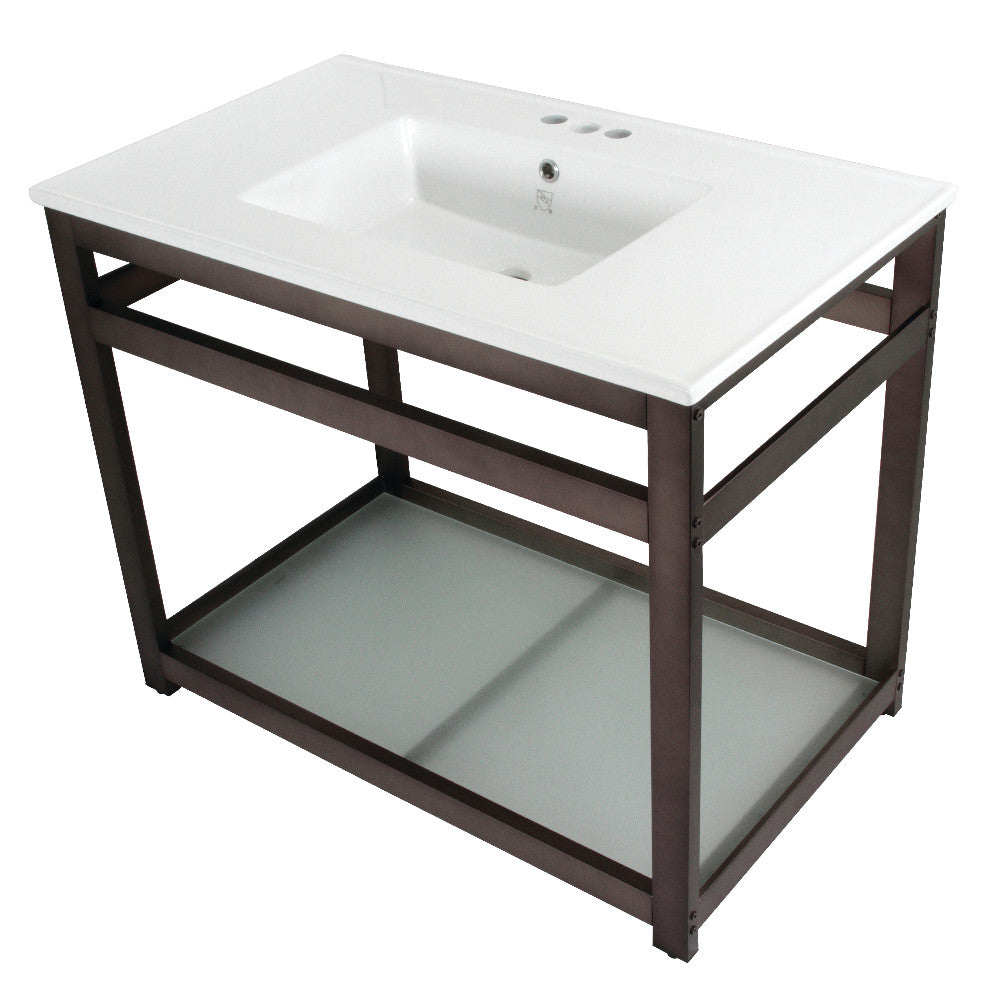 Quadras 37.38 Inch Console Sink in White