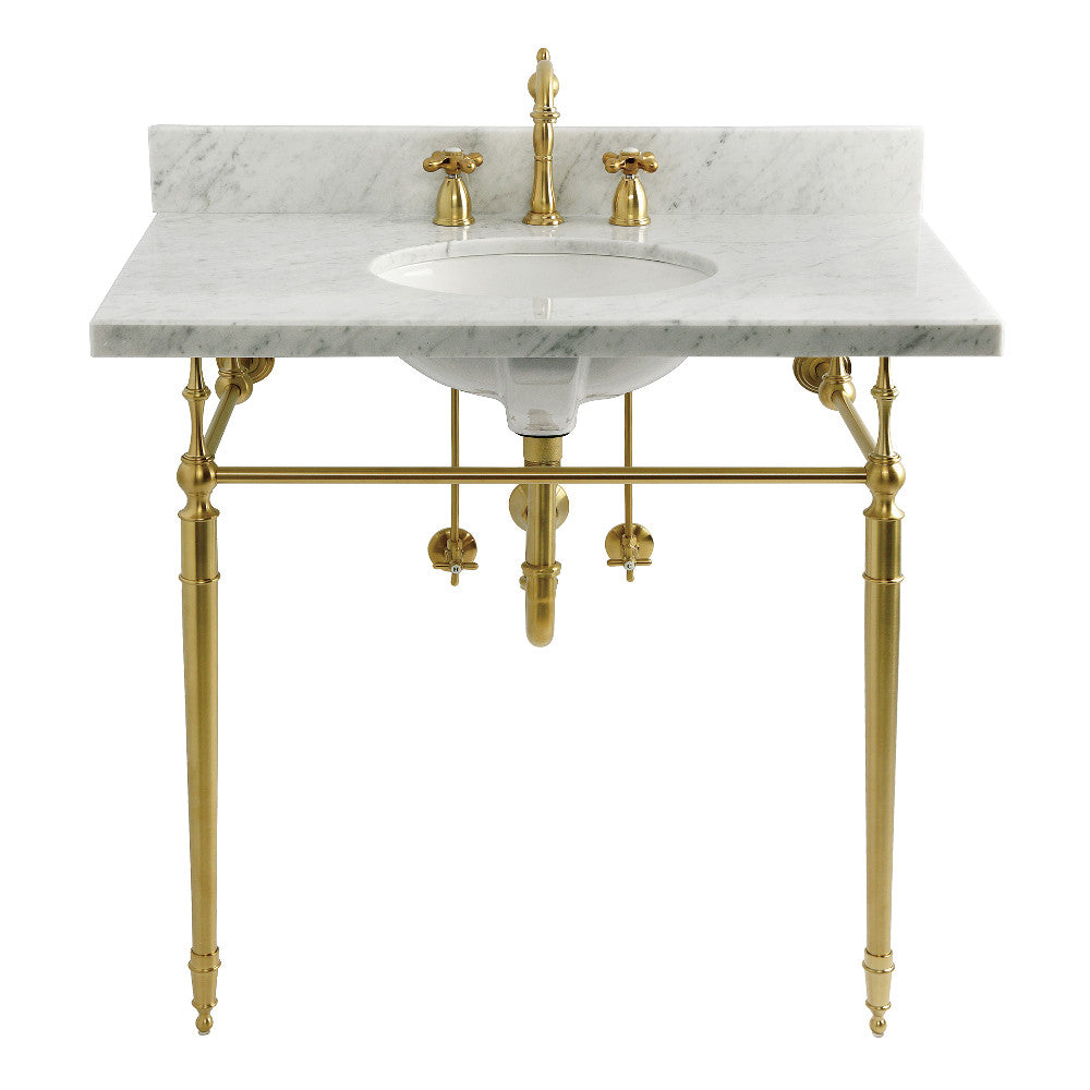 Edwardian 36 Inch Console Sink in Carrara Marble