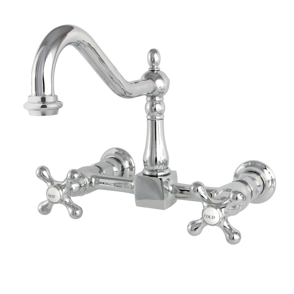 Heritage Wall Mount Kitchen Faucet in Polished Chrome
