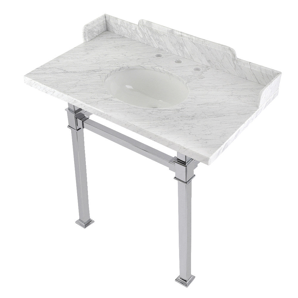 Viceroy 36 Inch Console Sink in Carrara Marble