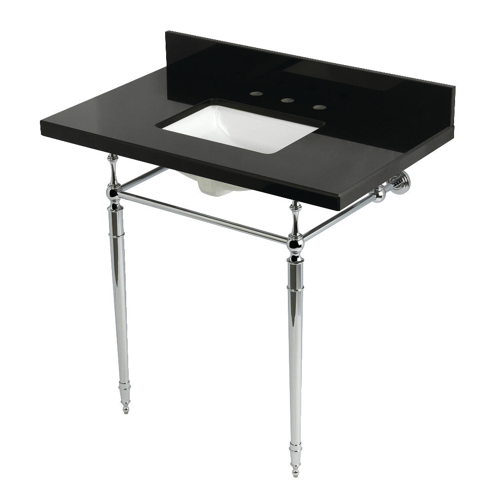 Edwardian 36 Inch Console Sink in Polished Chrome