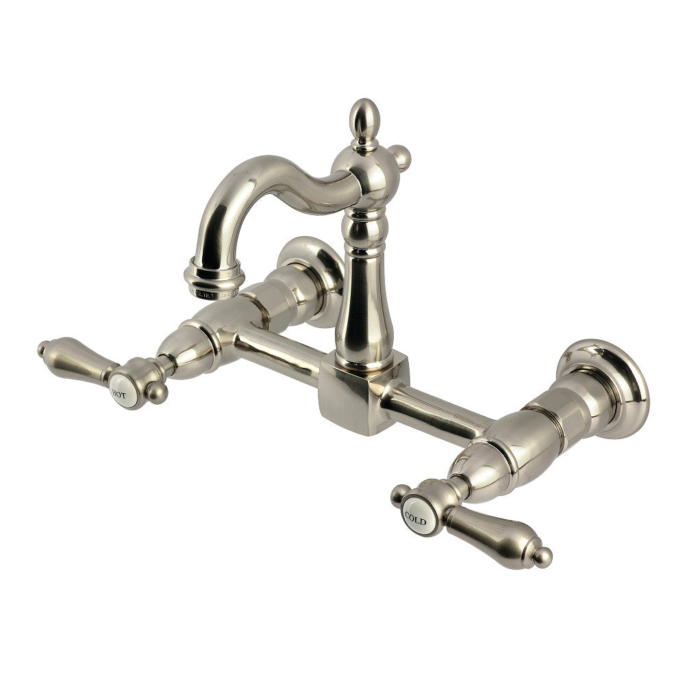 Heirloom Wall Mount Kitchen Faucet in Brushed Nickel