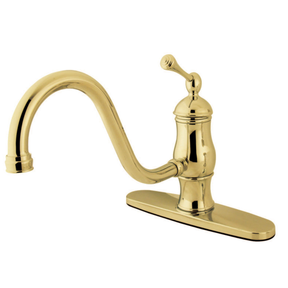Heritage One Handle Kitchen Faucet in Polished Brass