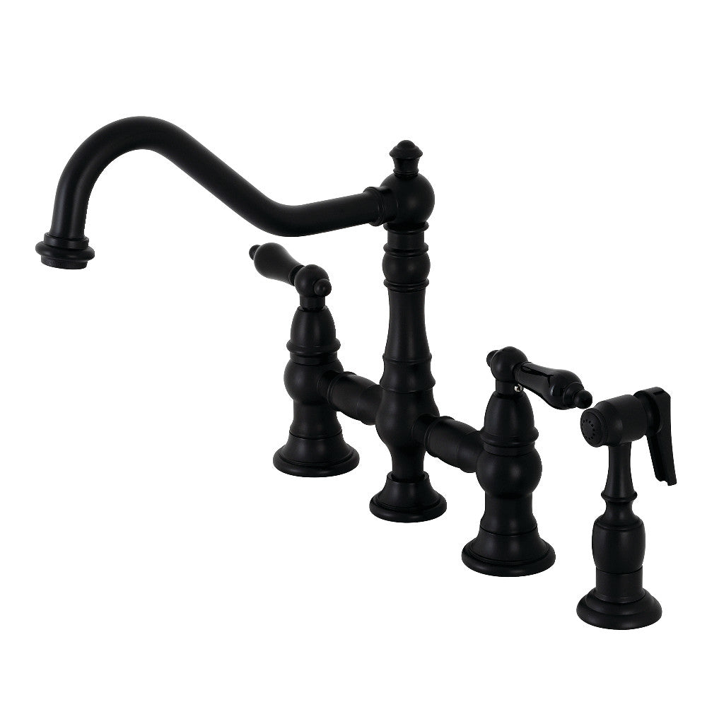 Duchess Bridge Kitchen Faucet in Matte Black