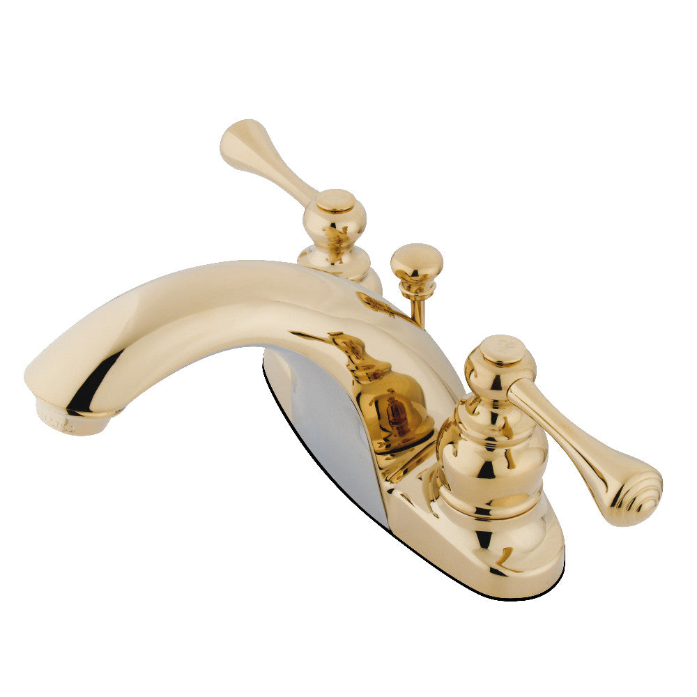 English Country 4 Inch Centerset Bathroom Faucet in Polished Brass