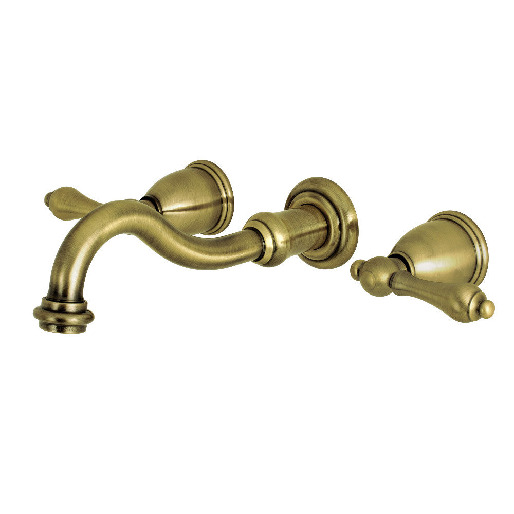 Vintage Wall-Mount Bathroom Faucet in Antique Brass