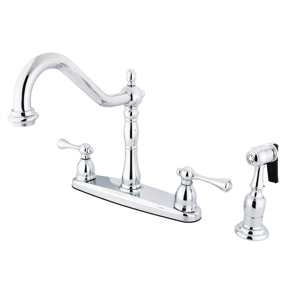 English Vintage Centerset Kitchen Faucet in Polished Chrome