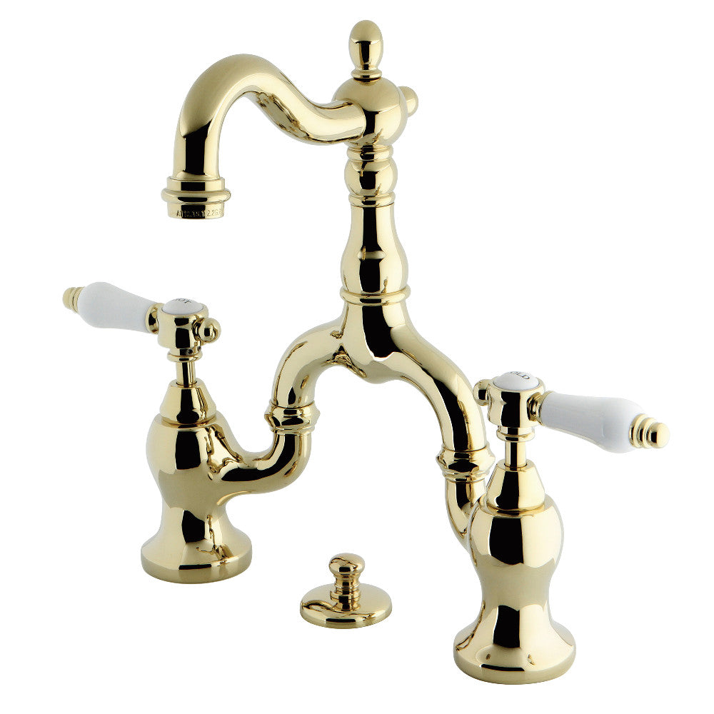 Bel-Air Bridge Bathroom Faucet in Polished Brass