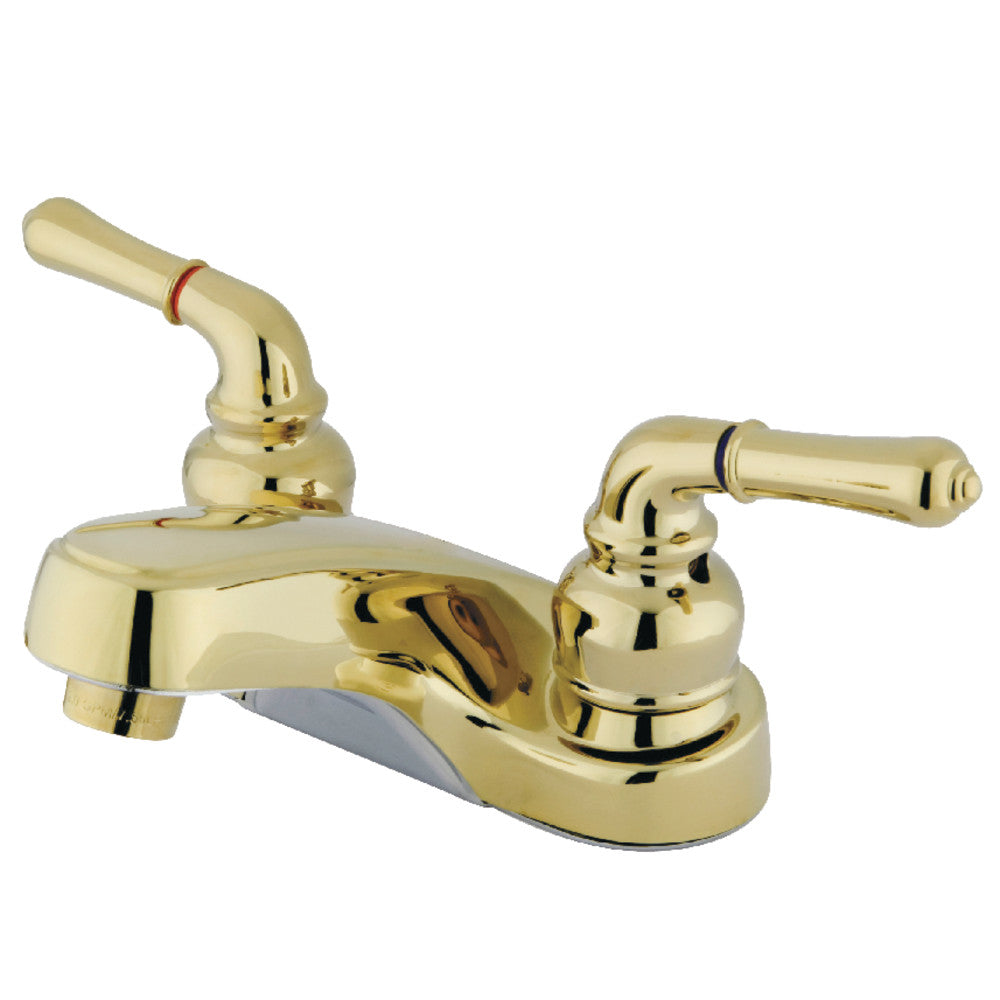 Magellan 4 Inch Centerset Bathroom Faucet in Polished Brass