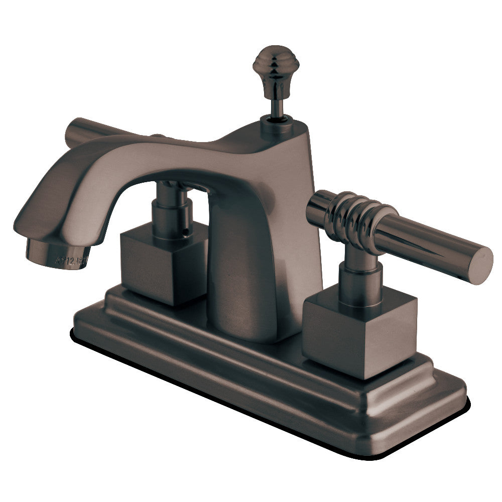 Milano 4 Inch Centerset Bathroom Faucet in Brushed Nickel/Polished Brass