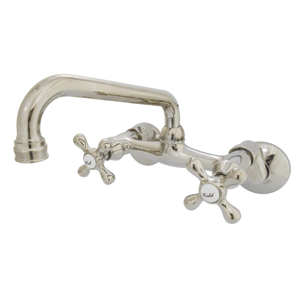 Kingston Wall Mount Kitchen Faucet in Polished Nickel