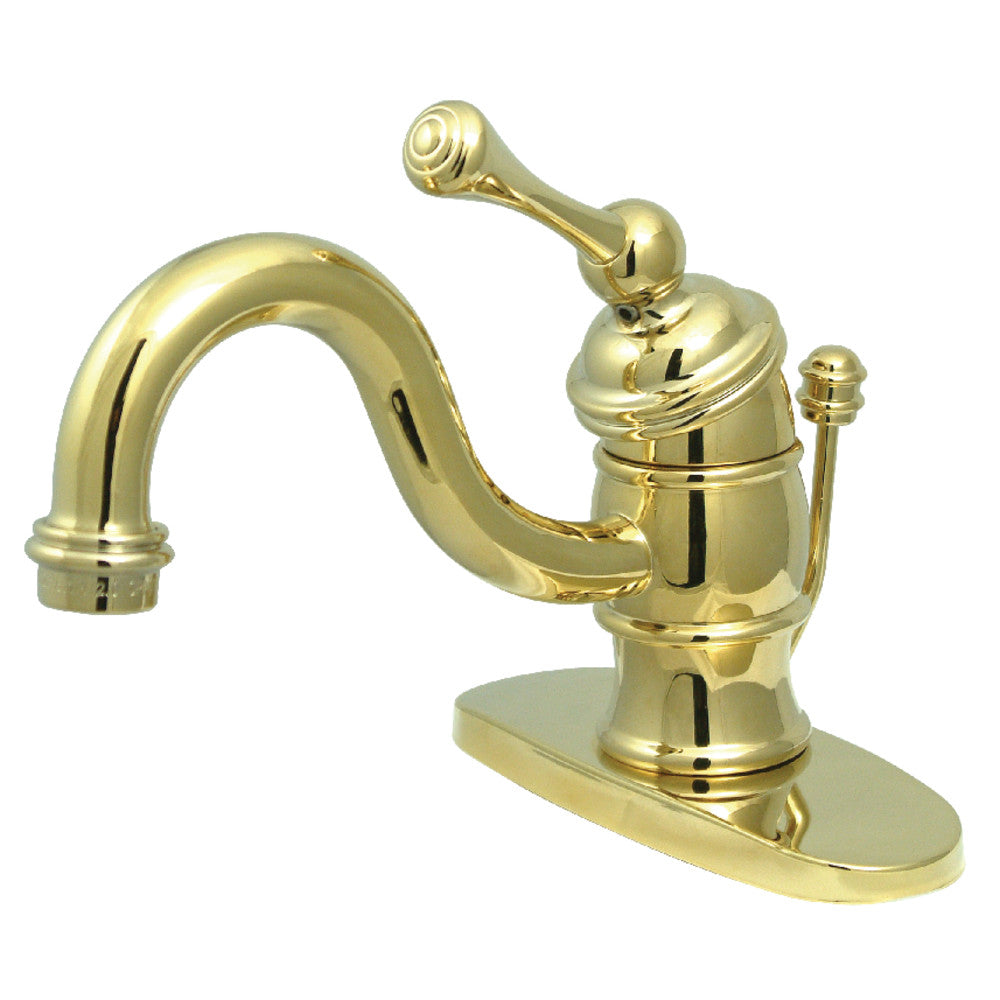 Victorian Single-Hole Bathroom Faucet in Polished Brass
