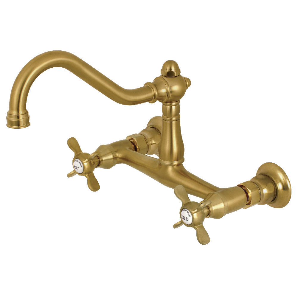 Essex Wall-Mount Bathroom Faucet in Brushed Brass
