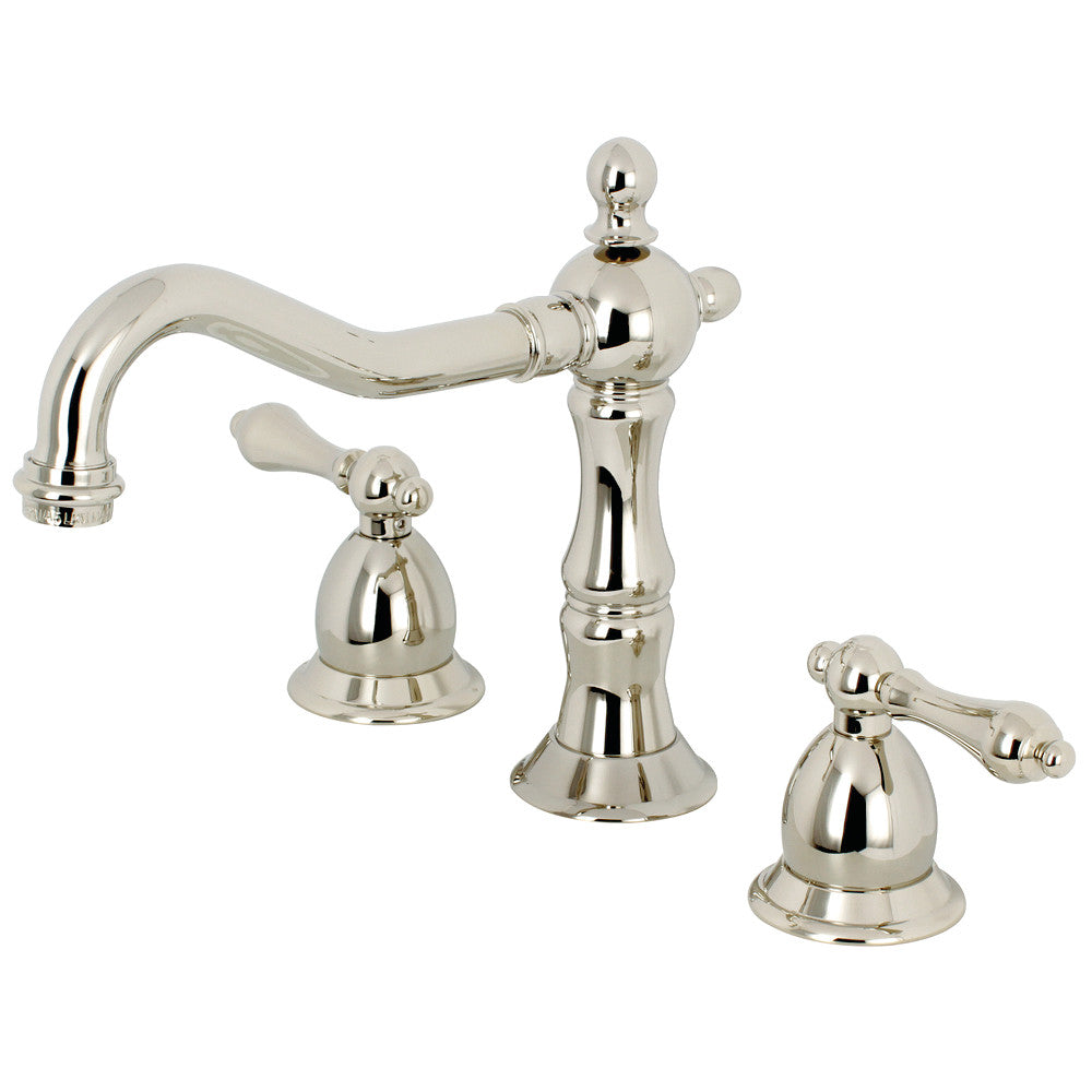 Heritage Widespread Bathroom Faucet in Polished Nickel