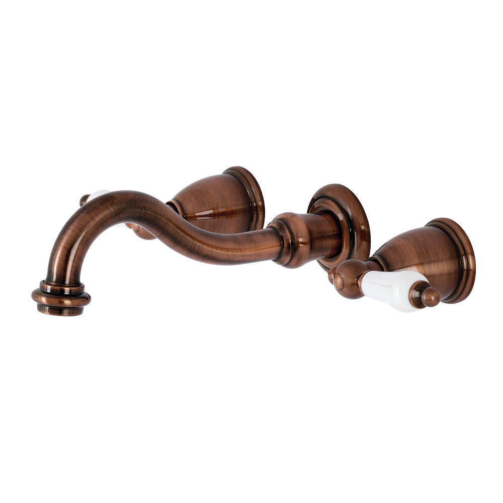 Vintage Wall-Mount Bathroom Faucet in Antique Copper