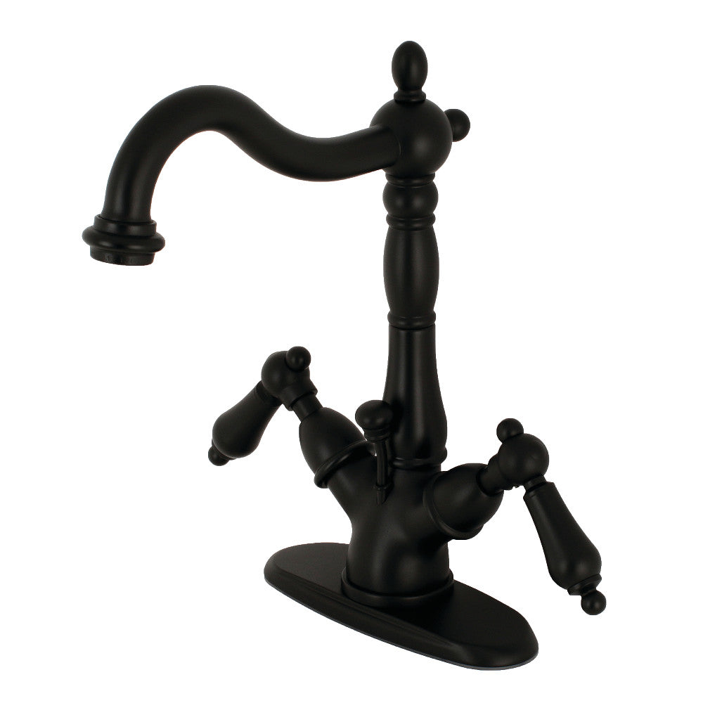 Heritage 4 Inch Centerset Bathroom Faucet in Matte Black
