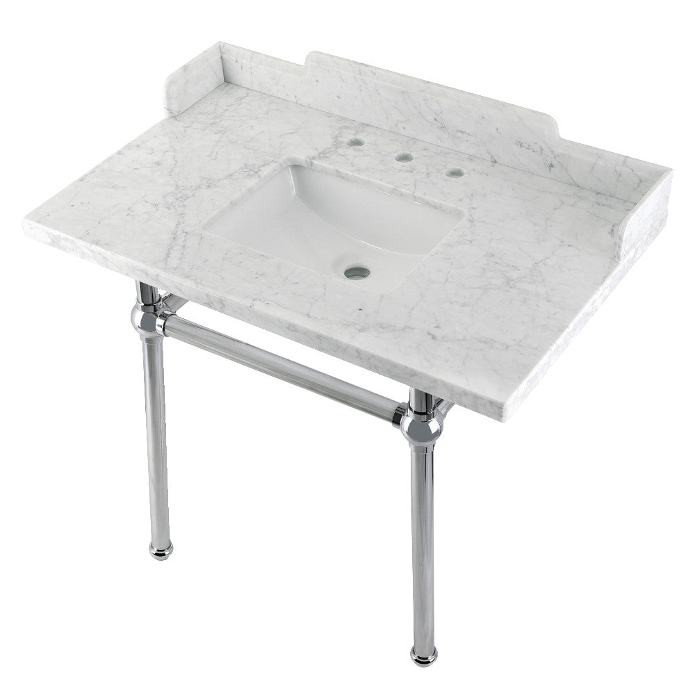 Pemberton 36 Inch Console Sink in Carrara Marble